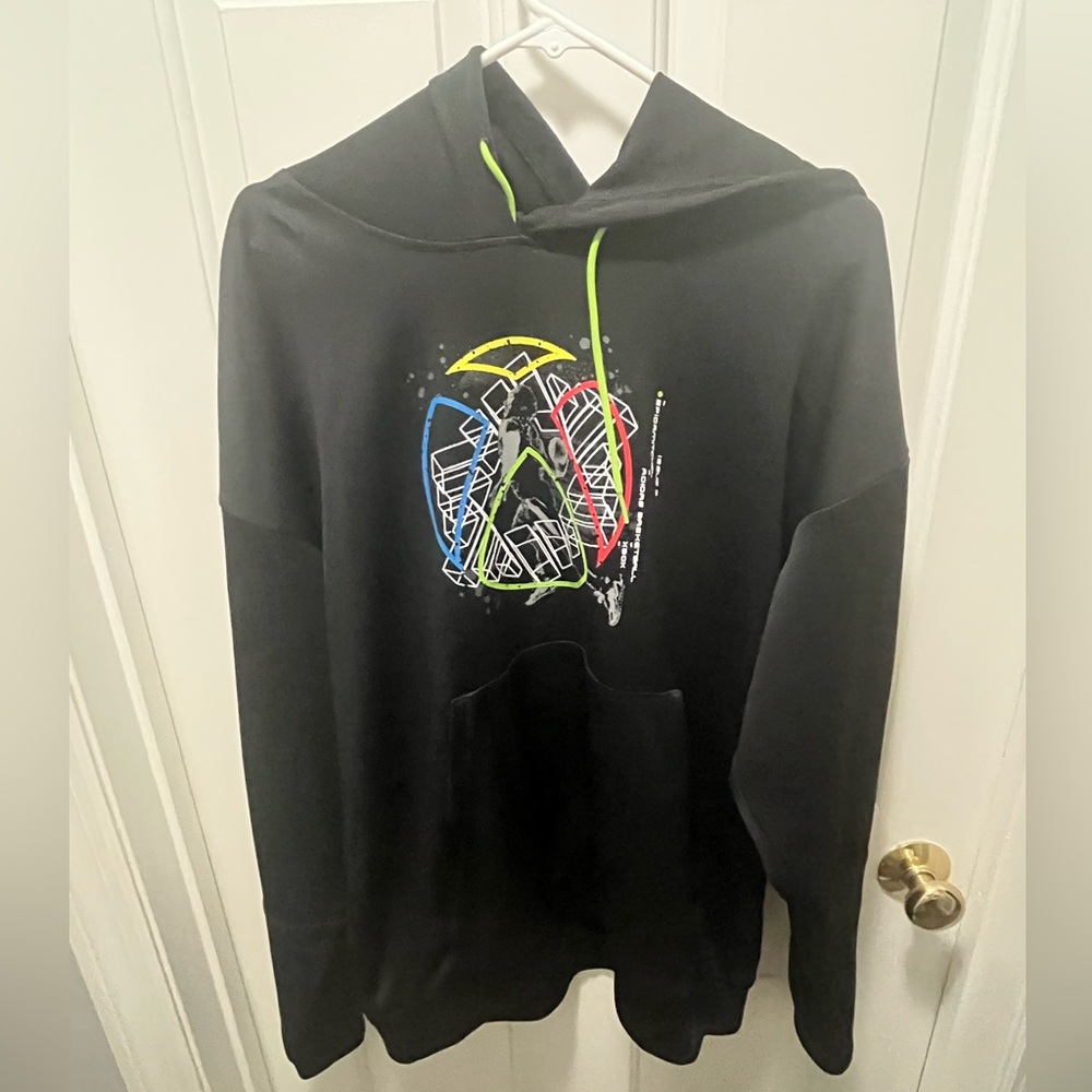 adidas Black Hoodie with Colorful Graphic